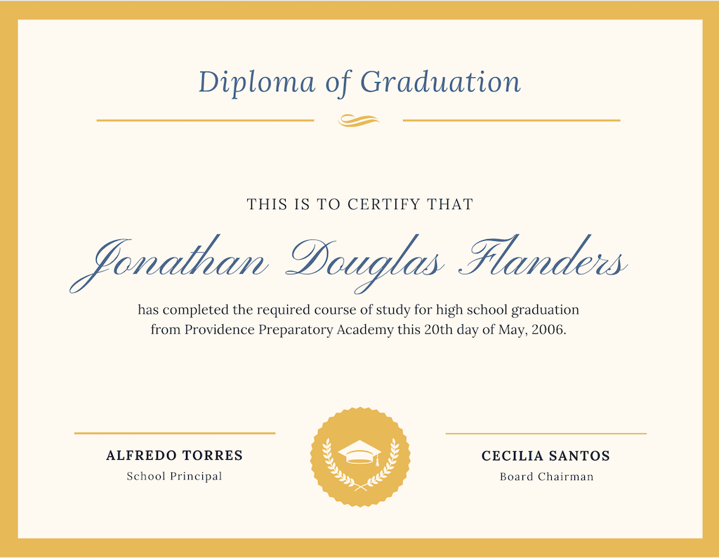 Canva Diploma Template