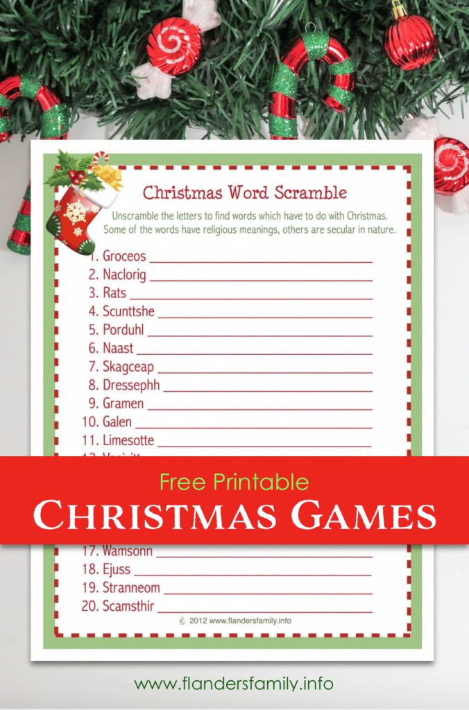 Christmas Word Scramble - Free Printable