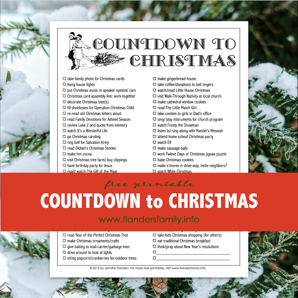 Countdown to Christmas Printable