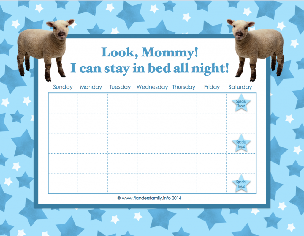 "Staying in Bed Success Chart"| free printable from www.flandersfamily.info