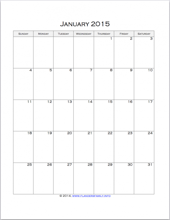 Free Printable 2015 Calendars – Flanders Family Homelife