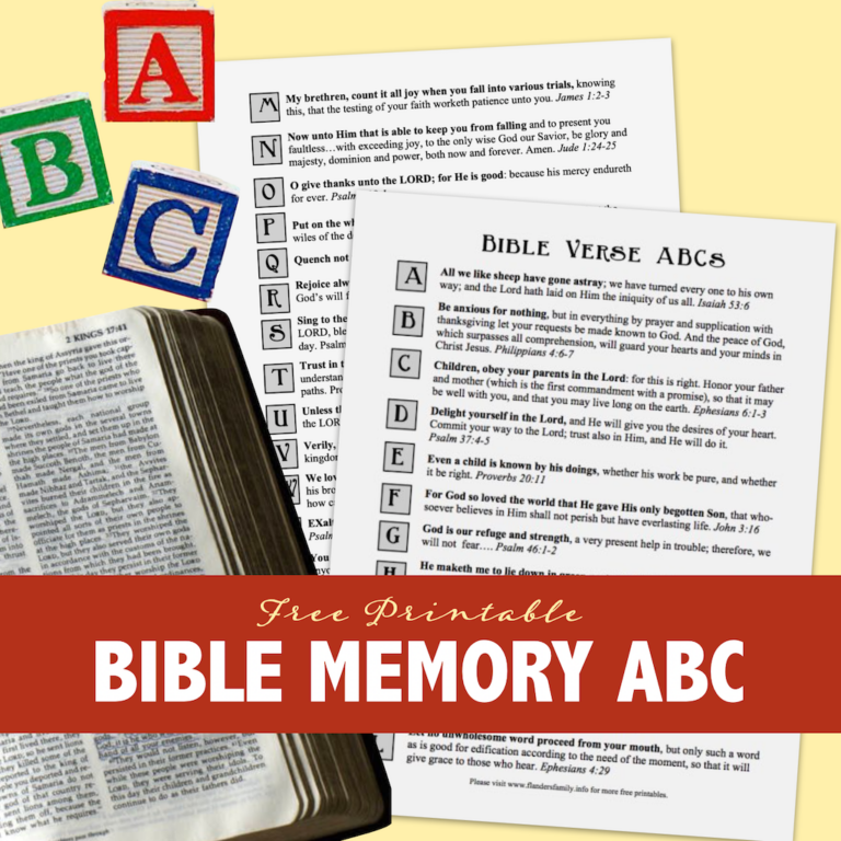 Bible Memory ABC Printable