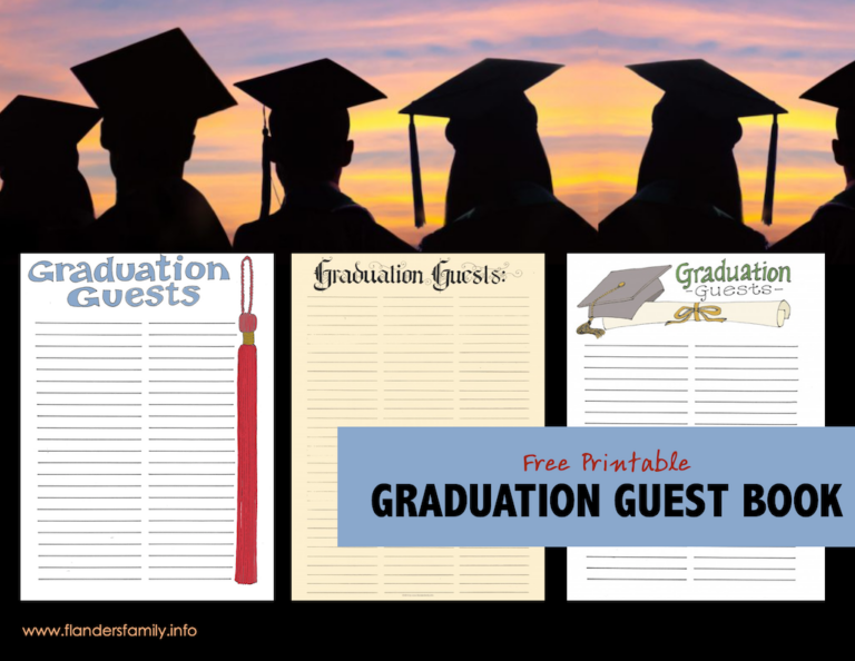 Graduation Guest Book Printables Flanders Family Homelife