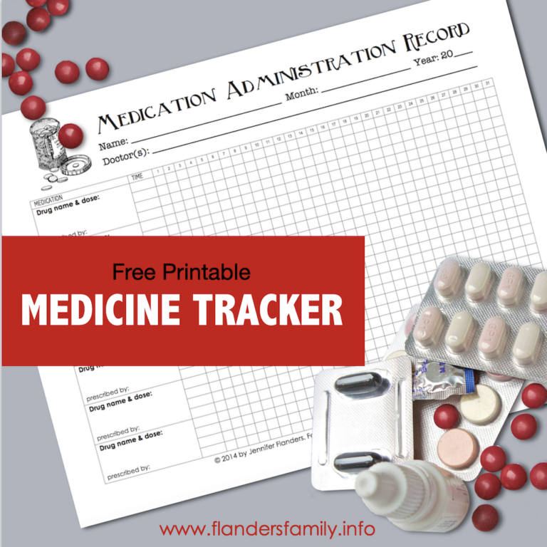 Free Chart for Keeping Track of Medications