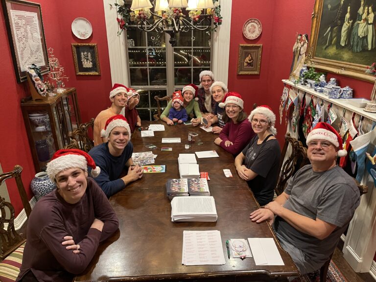 Our Christmas Card Assembly Line