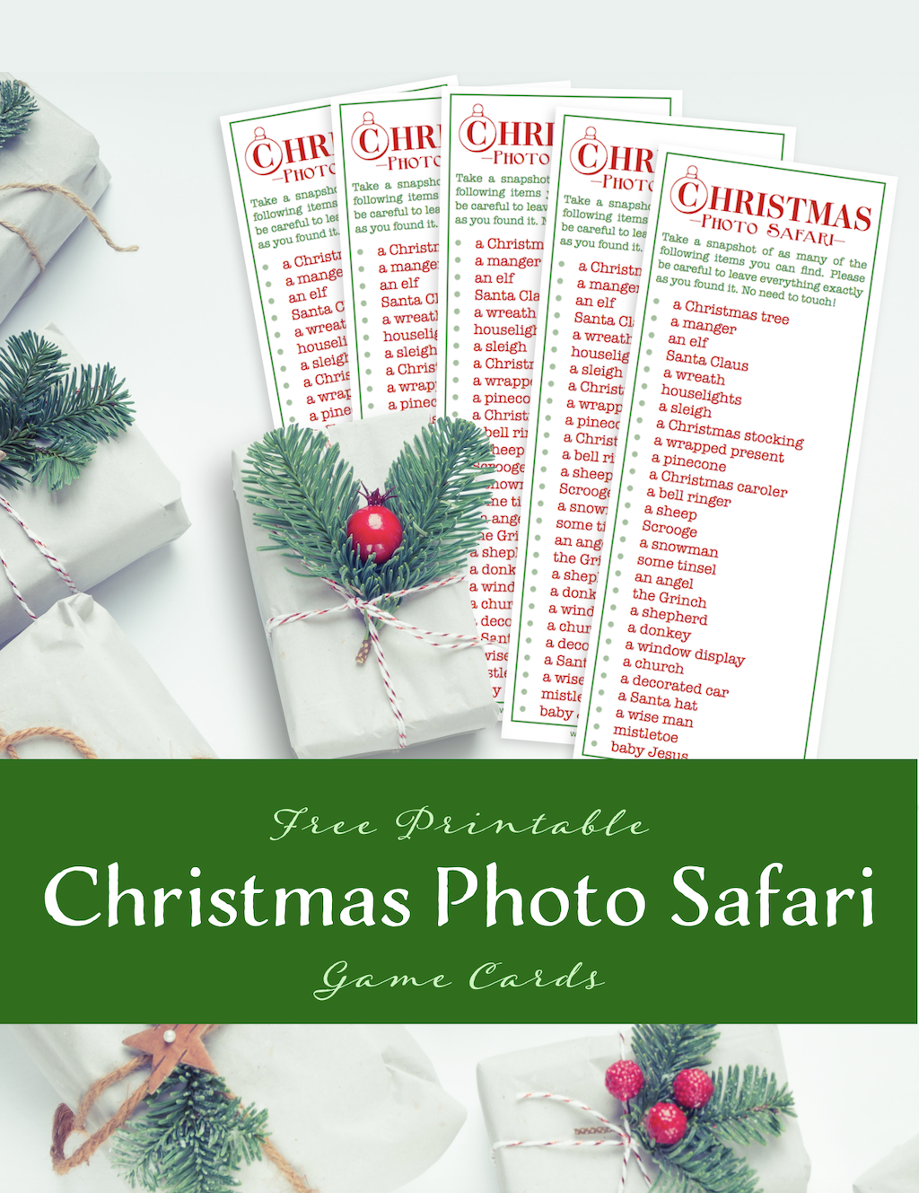 Free Christmas Photo Safari Game Cards