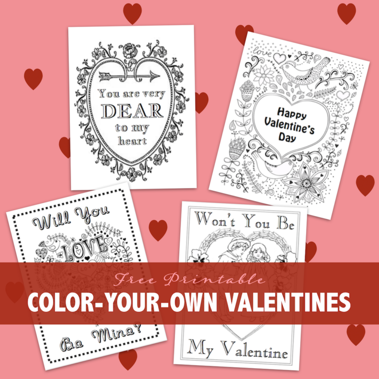 Color-Your-Own Valentines (Free Printable)