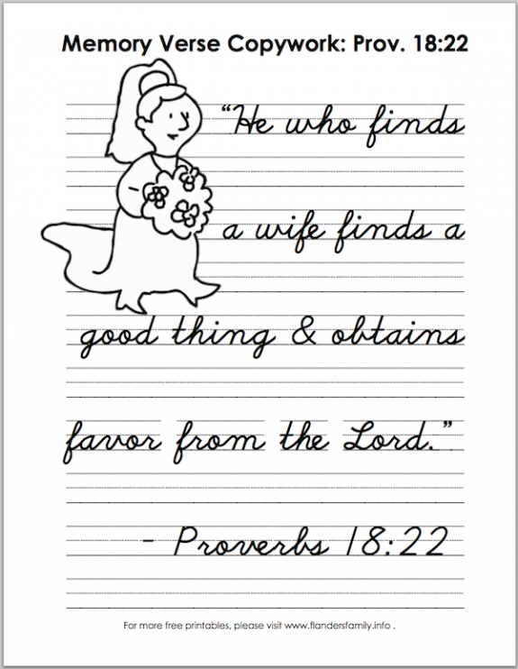 free printable Scripture memory copywork pages