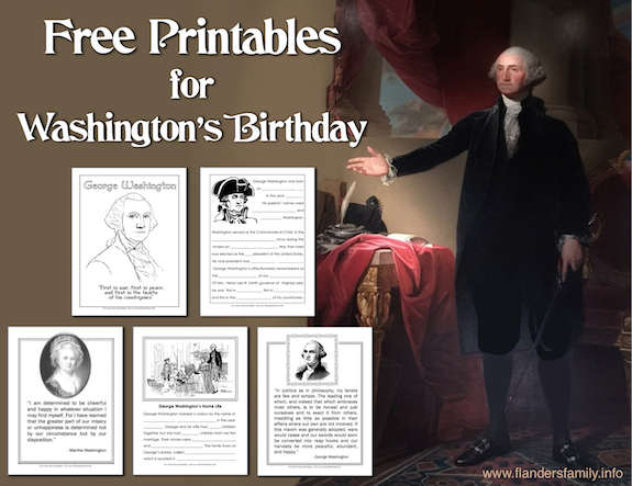 free printables for Washington's Birthday