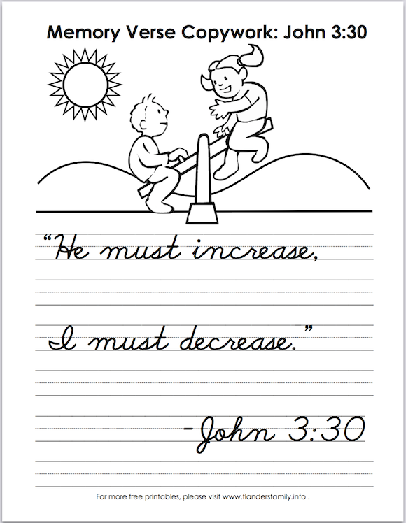 free Scripture verse handwriting worksheets