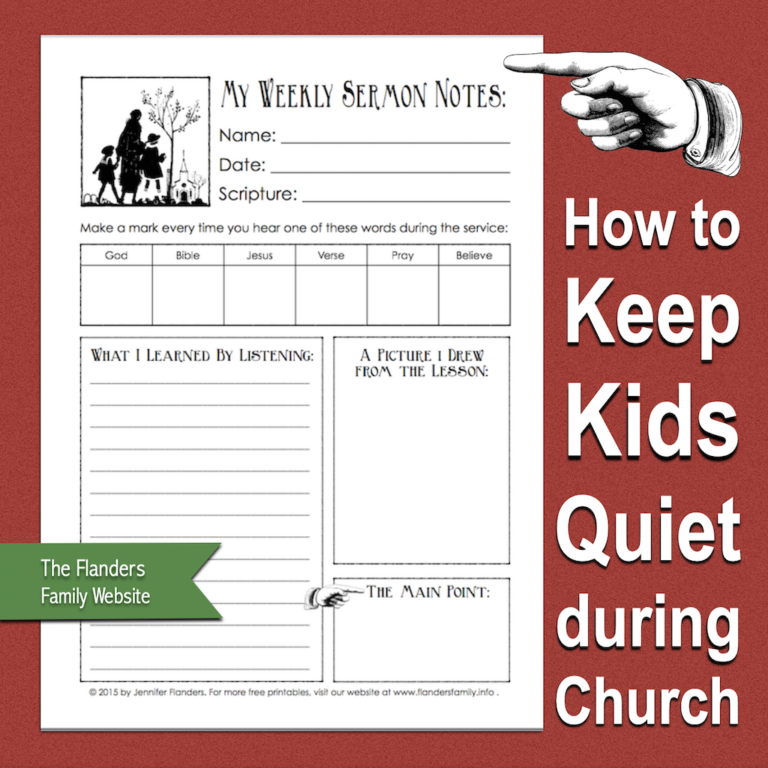 Sermon Notes Printable for Children