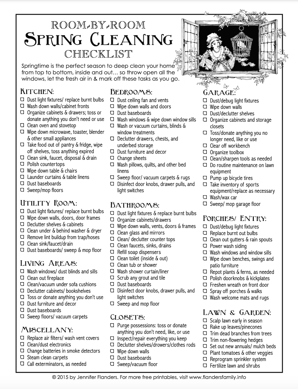 Free Printable Spring Cleaning Checklist