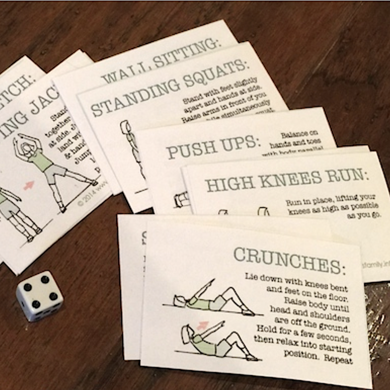 Stop, Drop, and Roll (Free Printable Fitness Game)