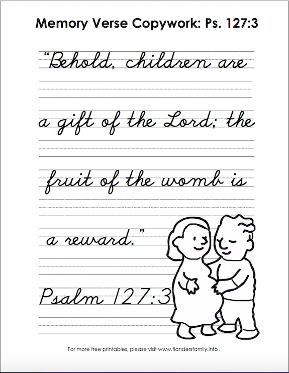 Free printable scripture handwriting practice sheets from www.flandersfamily.info