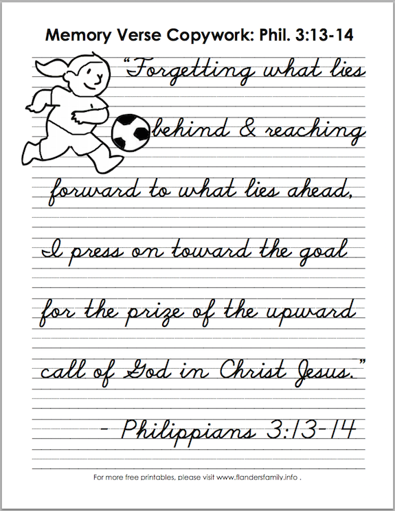 Free printable scripture memory flashcards and handwriting practice sheets from www.flandersfamily.info