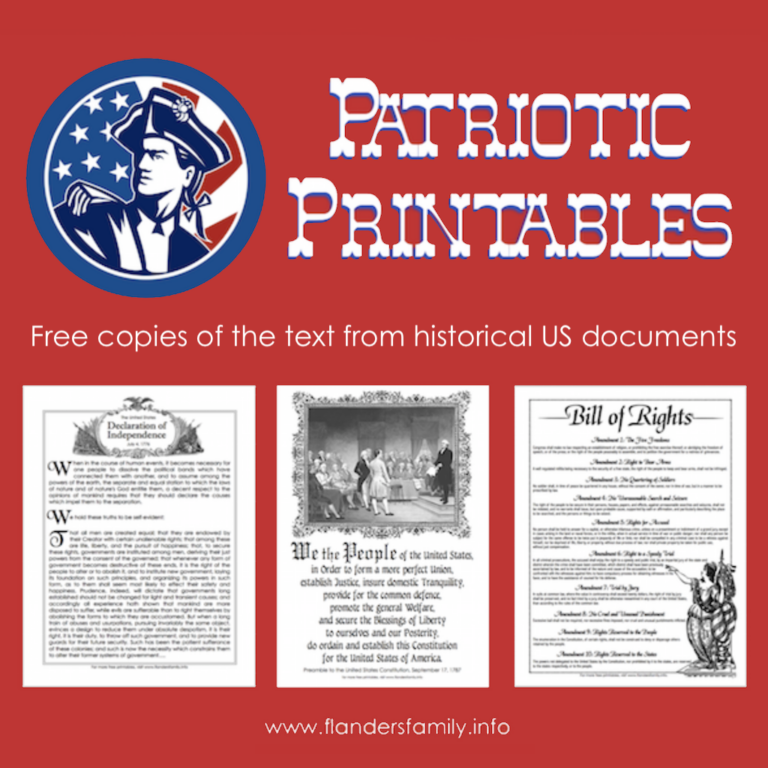 Free Patriotic Printables (Historical Documents)