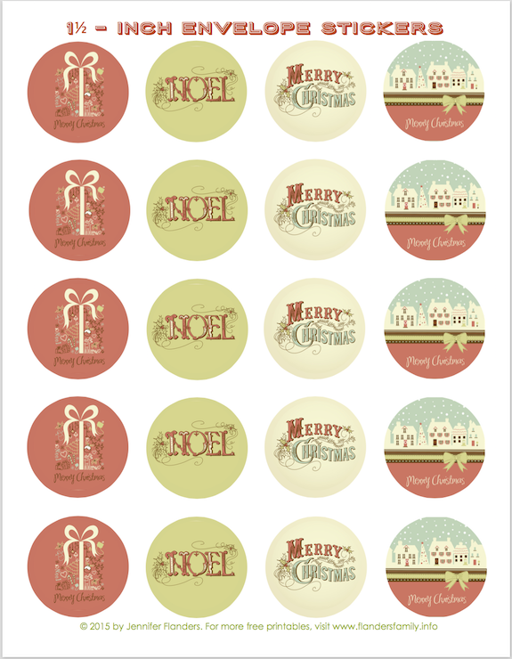 Free printable envelope seals for Christmas!! Lots of patterns to choose from! | www.flandersfamily.info