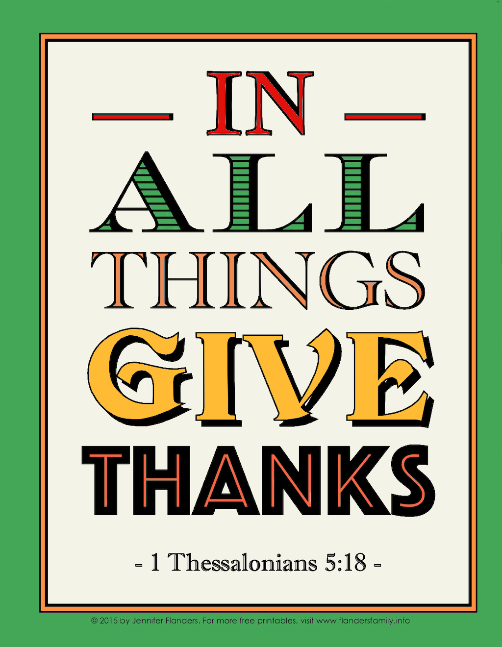 In All Things Give Thanks Coloring Page 