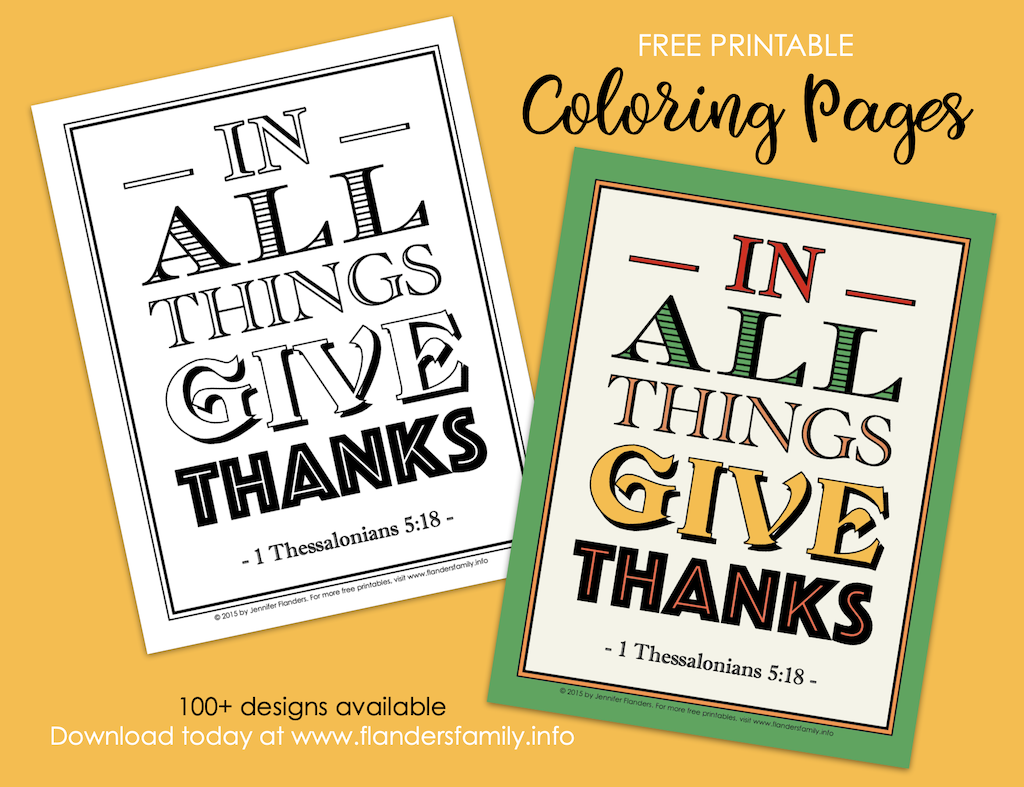 In All Things Give Thanks Coloring Page 