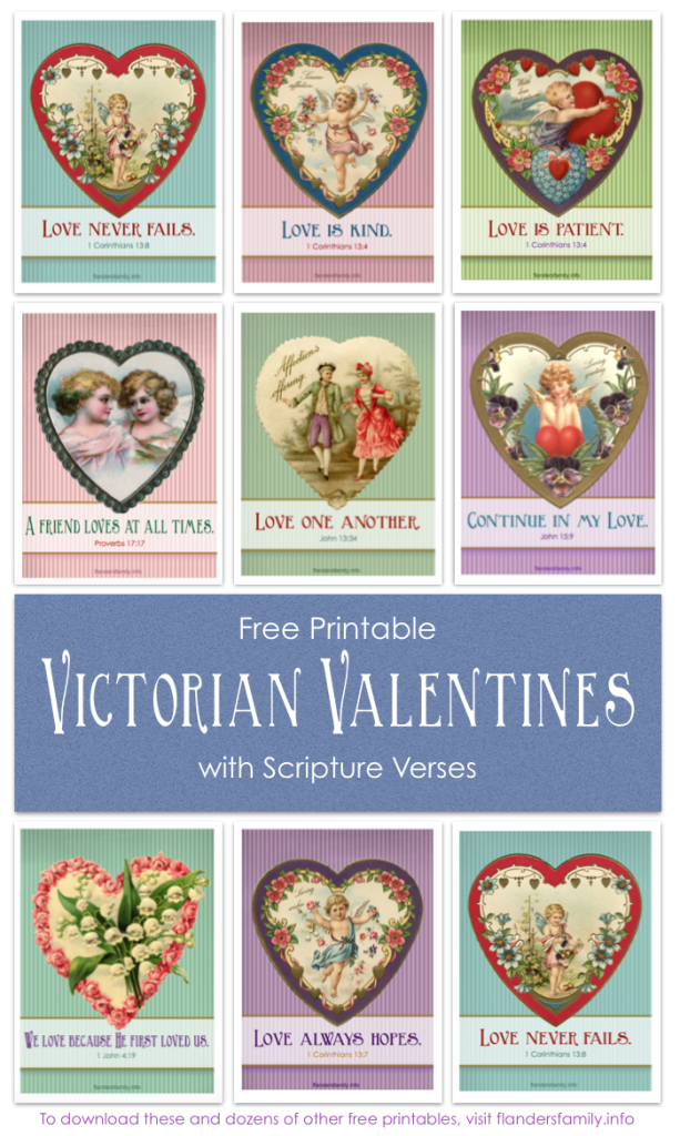 Free Printable Victorian Valentines with Scripture