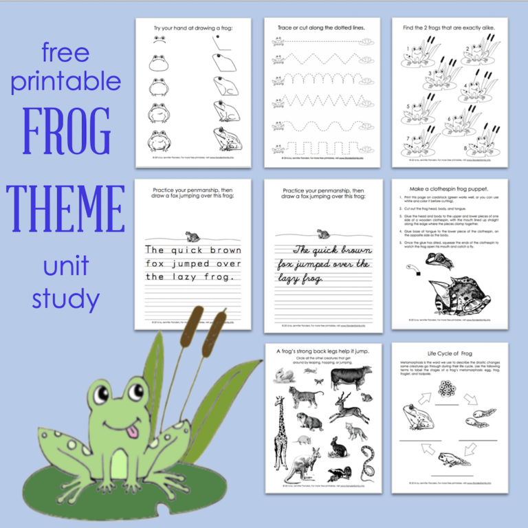 Free Printable Frog Themed Activity Sheets