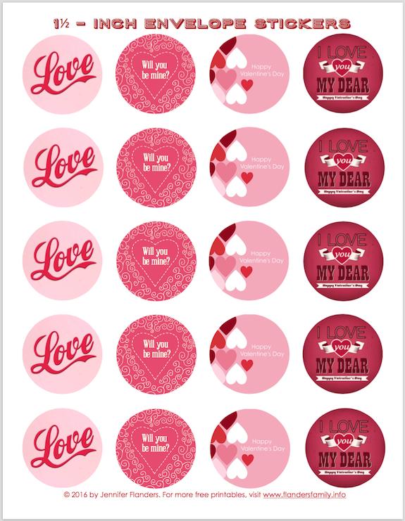 Free Printable Valentine Stickers