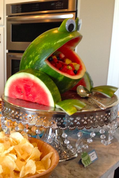 Watermelon frog sculpture - Treats for Frog Lovers