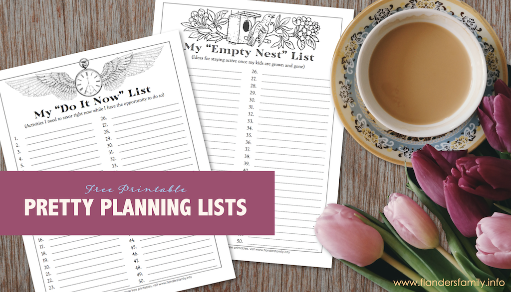 Pretty Planning Lists