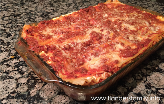 Easy 3-Cheese Lasagna with Meat Sauce