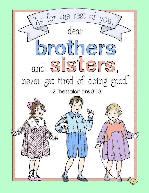 Sibling Day Coloring Page