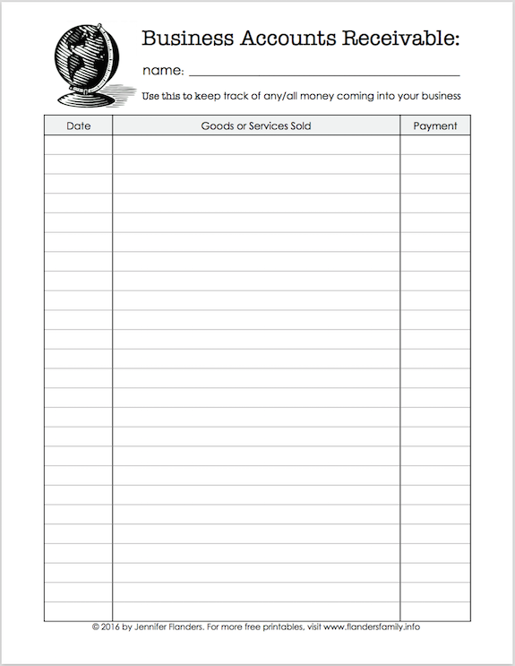 Free printable forms for helping children manage their money