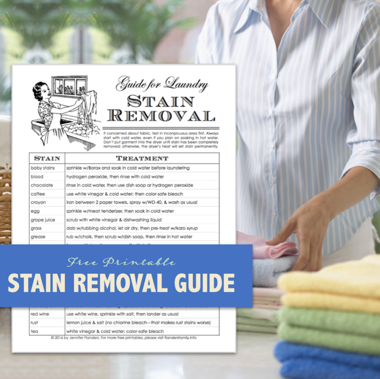 Free Stain Removal Chart & Laundry Tips