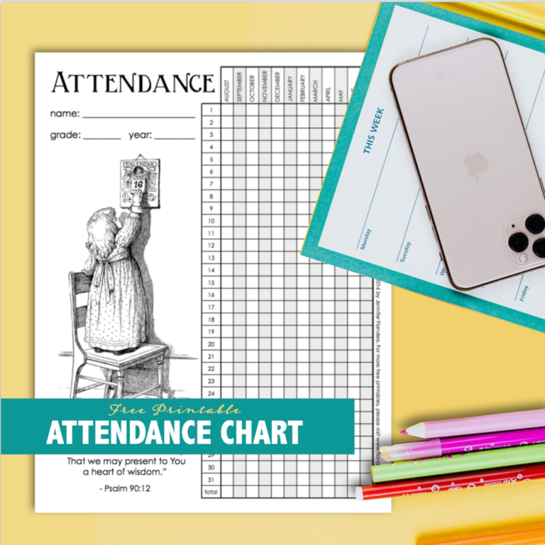 Free Printable Attendance Record & Academic Calendar