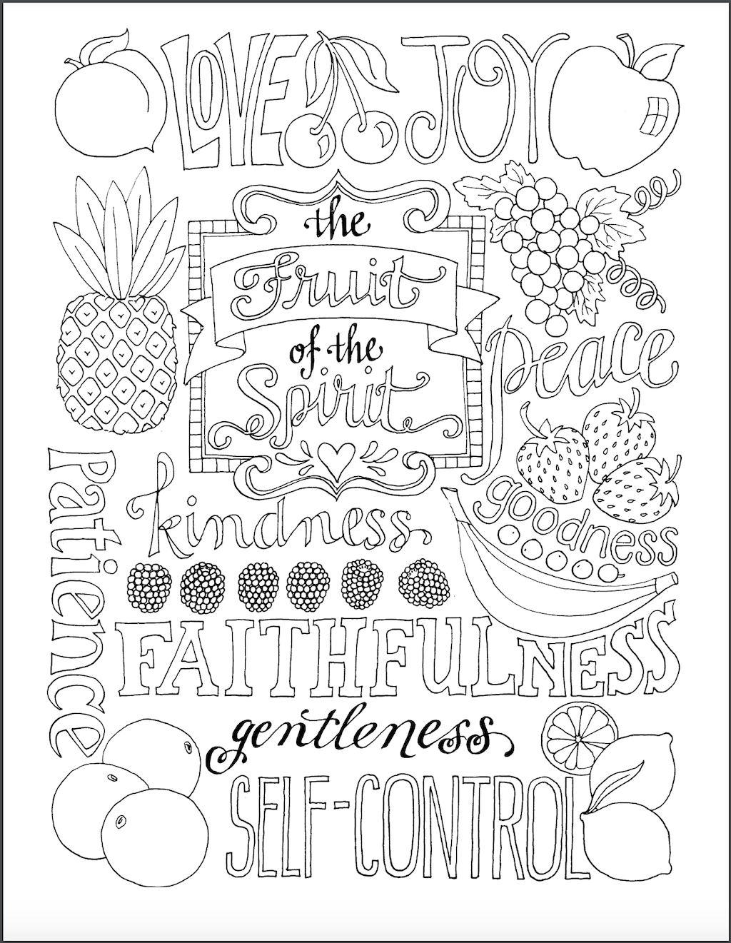 Download Fruit Of The Spirit Coloring Page Flanders Family Homelife