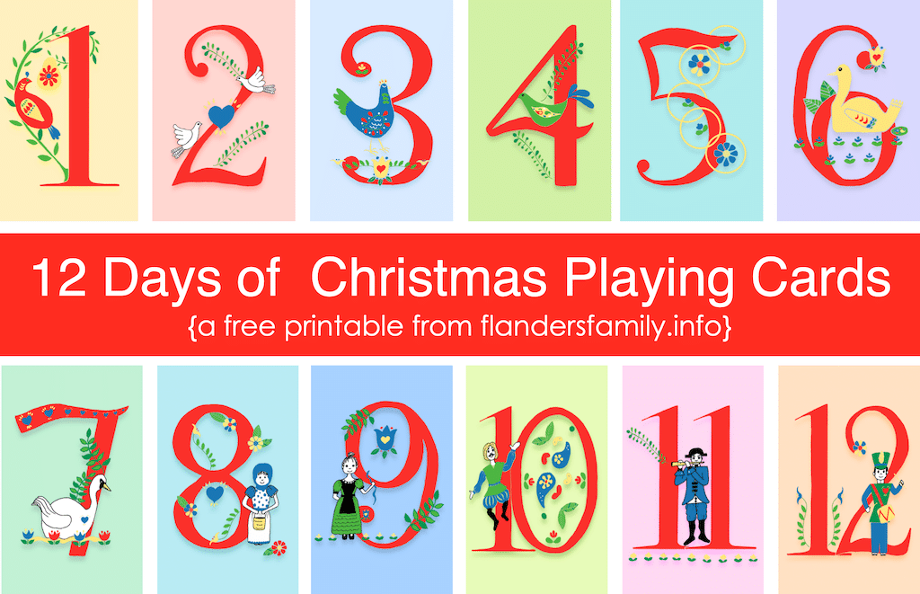 12 days of christmas playing cards flanders family homelife