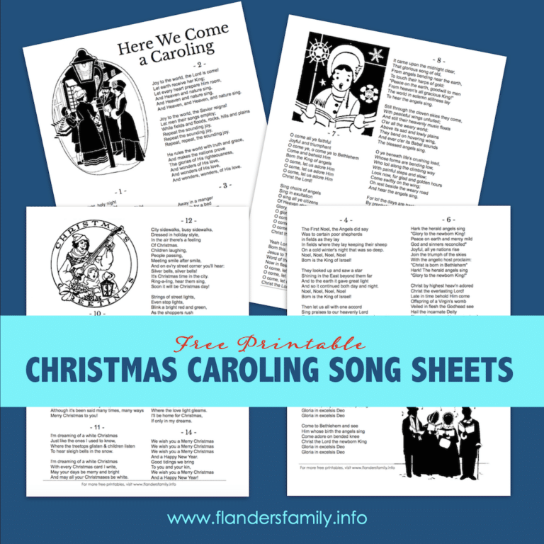 Christmas Carol Song Sheets (Free Printable)