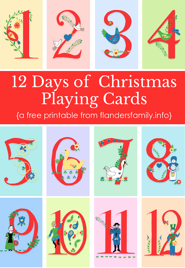  12 Days Of Christmas Free Printable Playing Cards Flanders Family