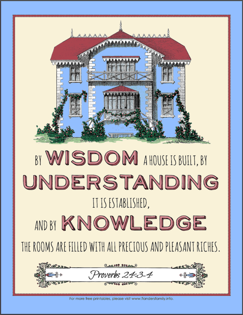 By Wisdom a House is Built Coloring Page