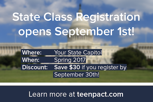 TeenPact State Classes provide a wonderful, hands-on way for students to learn about the political process