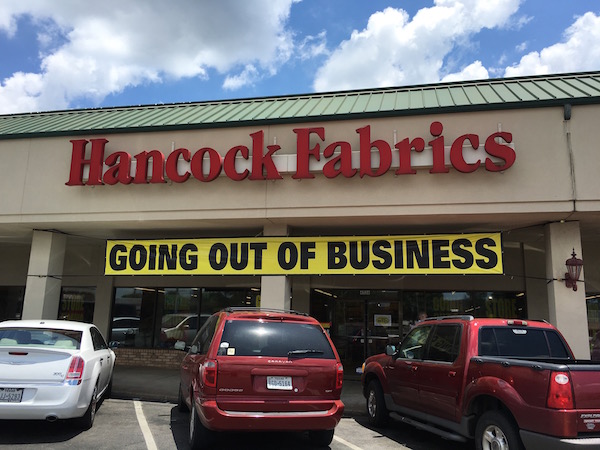 Hancock Fabrics going out of business