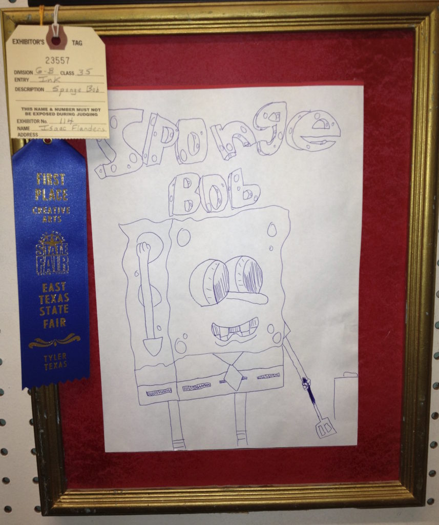 Spongebob is a recurring theme with our family in the State Fair Creative Arts Contest .