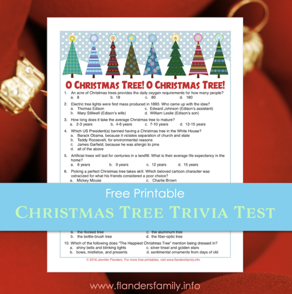 Christmas Tree Trivia Test (Free Printable) - Flanders Family Homelife