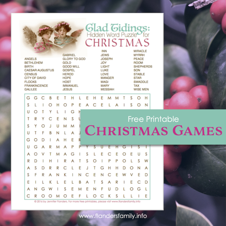 Glad Tidings Word Find Puzzle for Christmas