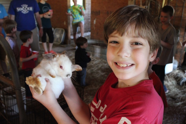 Gabriel with a bunny