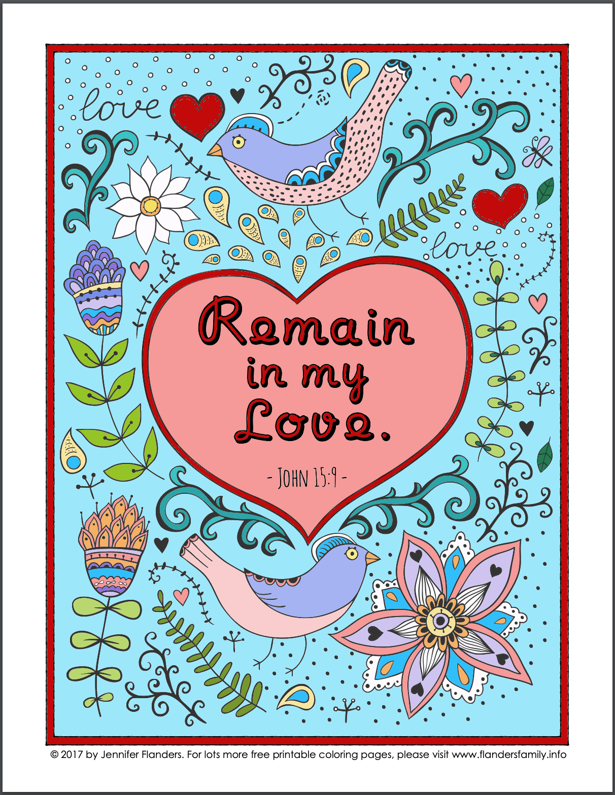 Remain in My Love Coloring Page