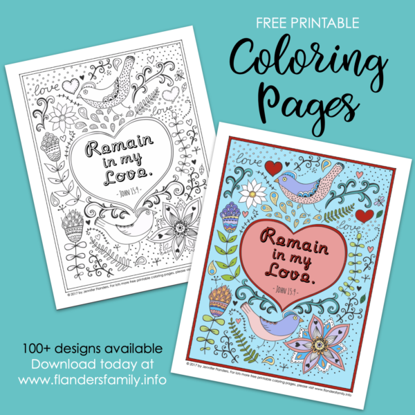 Remain in My Love Coloring Page - Flanders Family Home Life