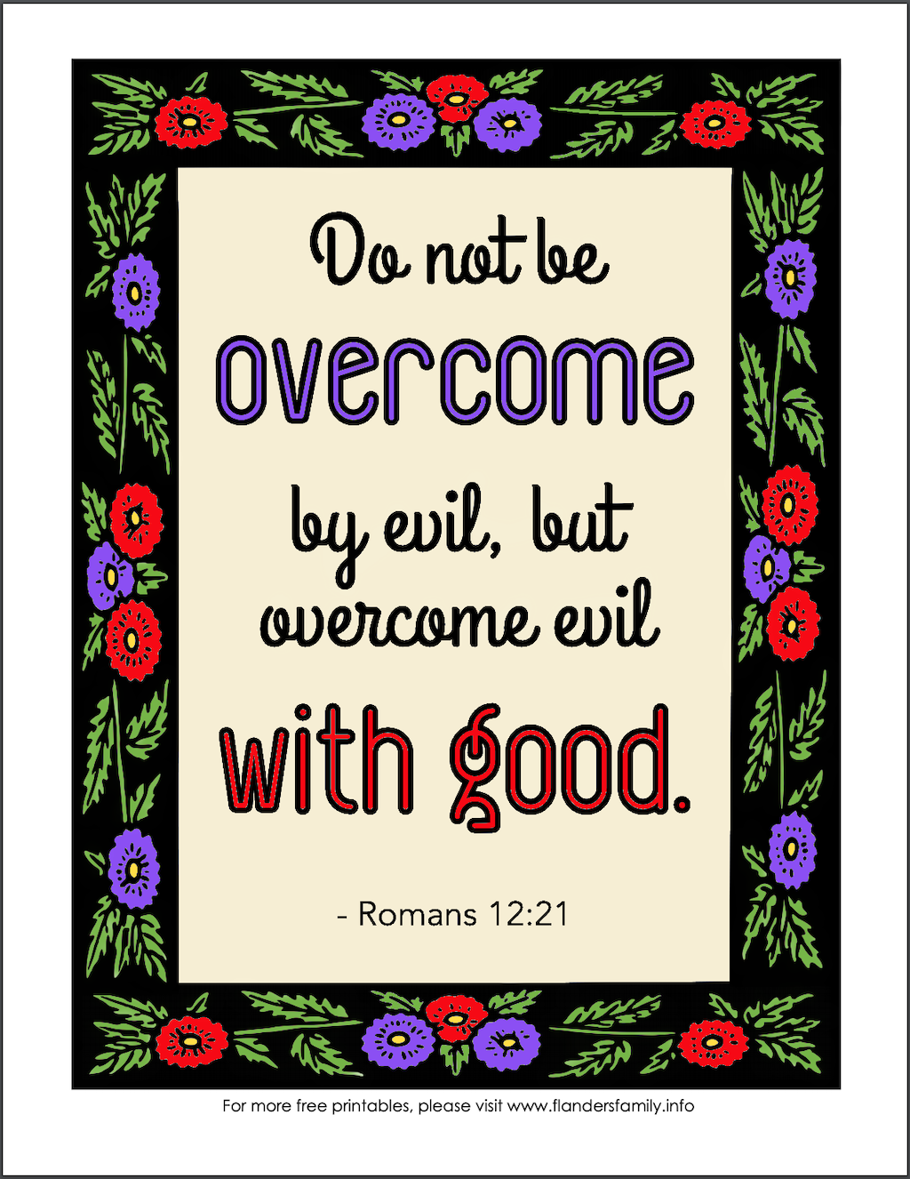 Overcome Evil with Good Coloring Page