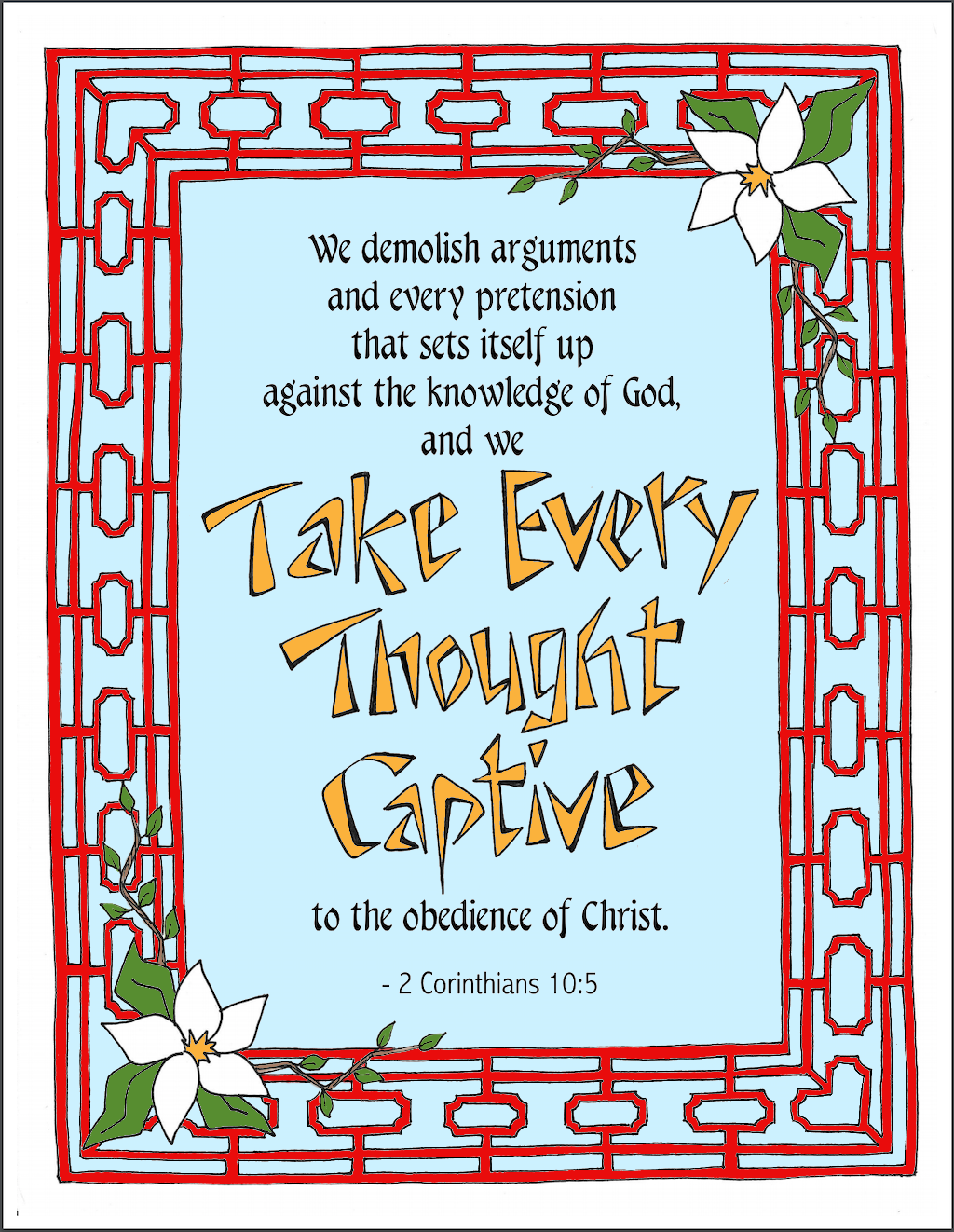 Take Every Thought Captive Coloring Page