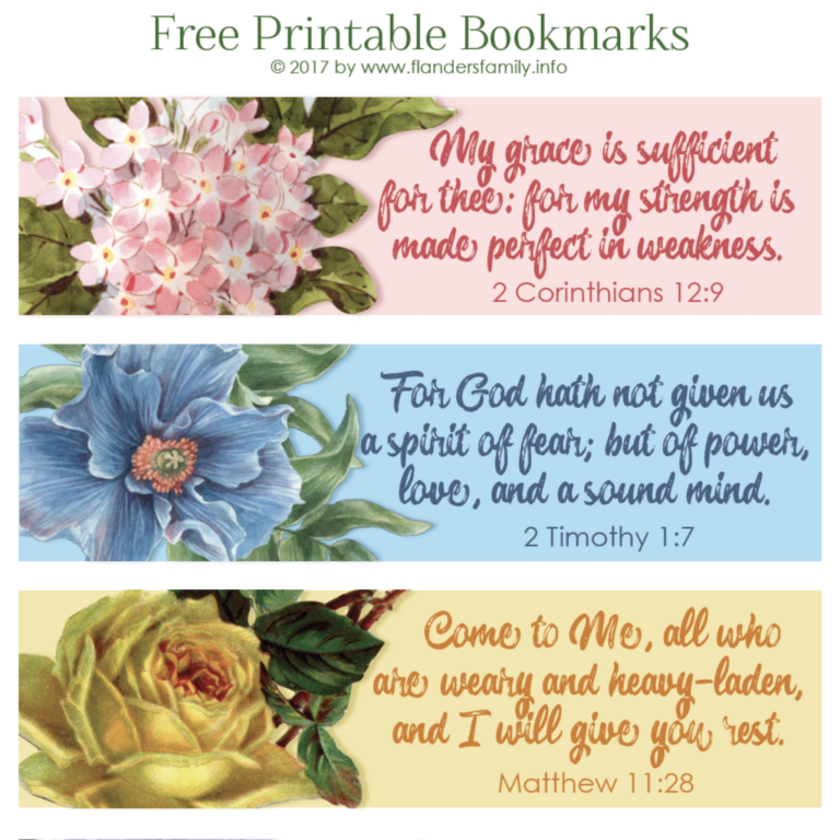 Pretty Printable Scripture Bookmarks