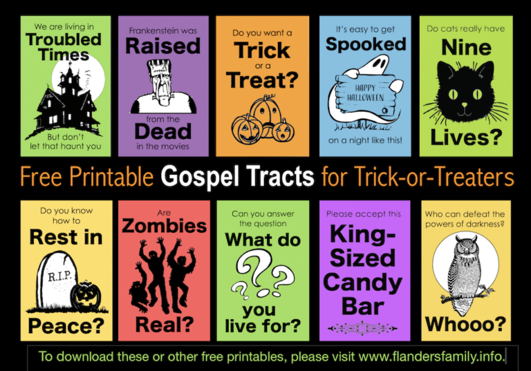 No Fear Free Printable TrickorTreat Tracts Flanders Family Homelife